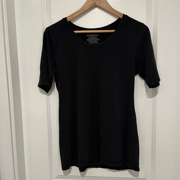 DOWNEAST Half Sleeve Tee Black Women’s XL TShirt Cotton Spandex Short Sleeve - Picture 7 of 7